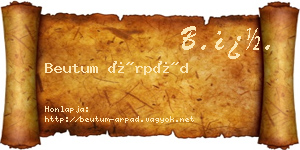 Beutum Árpád névjegykártya